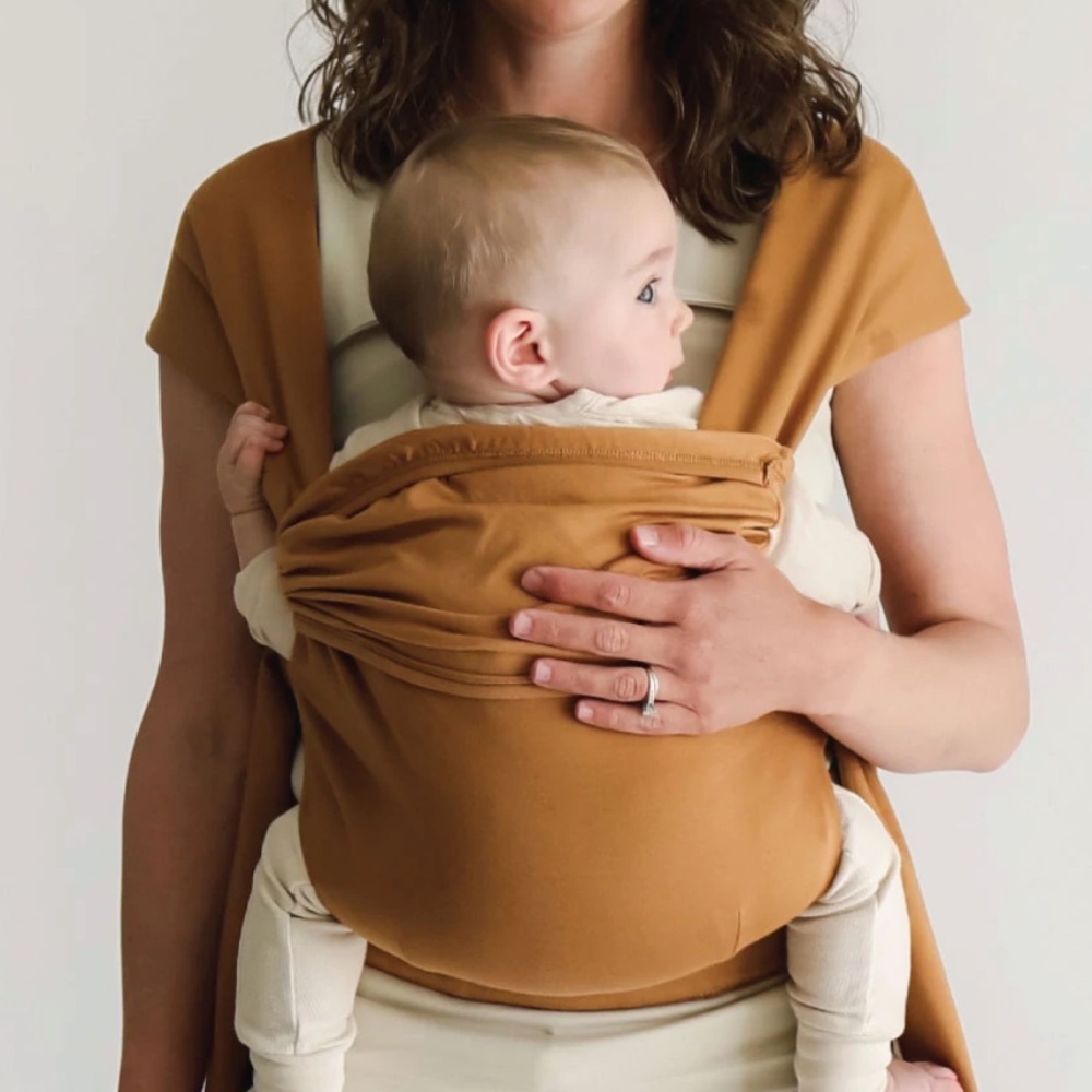 Like New - Camel Lalabu Kerier baby infant wrap carrier